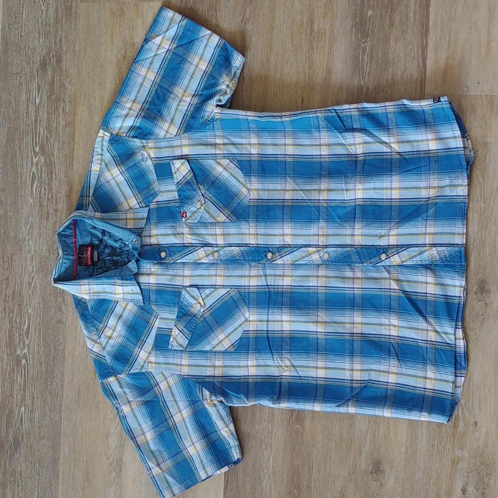 Quiksilver Men's Western Style Snap Button Down Shirt Size XXL